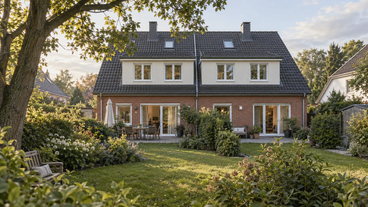 Familiendoppelhaus aus rotem Backstein 1